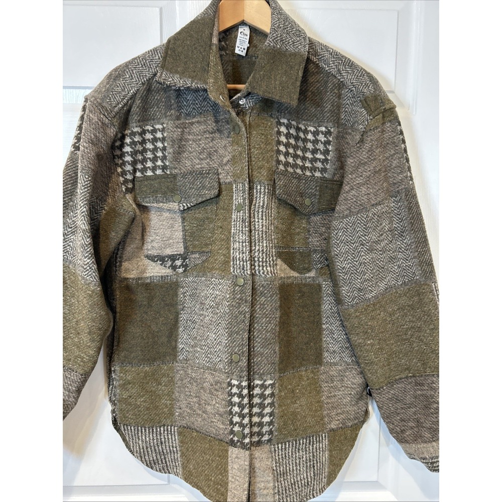 Zyia Everywhere Shacket‎ Jacket M Patchwork Plaid… - image 2